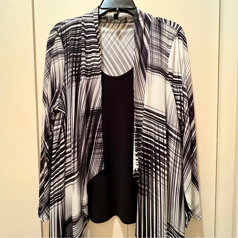 Preston & York Black & White Striped Tank & Blouse